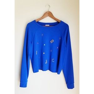 Juicy Couture Blue Cropped Sweater size XL